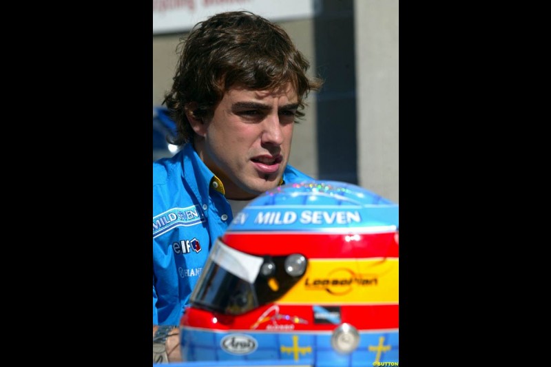 Fernando Alonso. United States GP, Indianapolis Motor Speeway. Thursday, September 25th 2003. 
