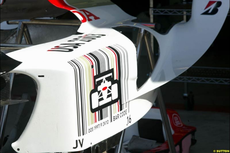 BAR. United States GP, Indianapolis Motor Speeway. Thursday, September 25th 2003.