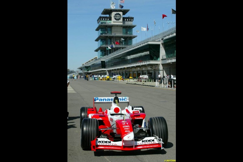 Toyota. United States GP, Indianapolis Motor Speeway. Thursday, September 25th 2003.
