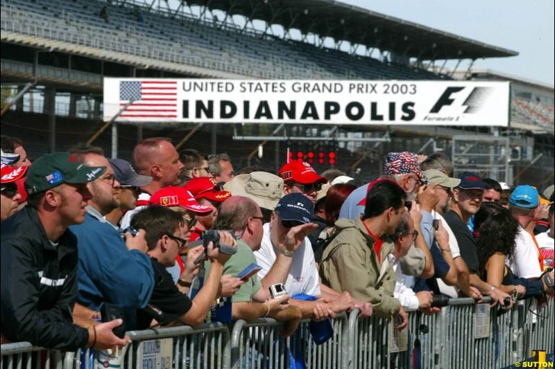 United States GP, Indianapolis Motor Speeway. Thursday, September 25th 2003.