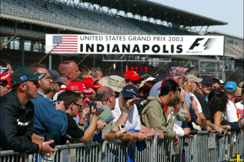 United States GP, Indianapolis Motor Speeway. Thursday, September 25th 2003.
