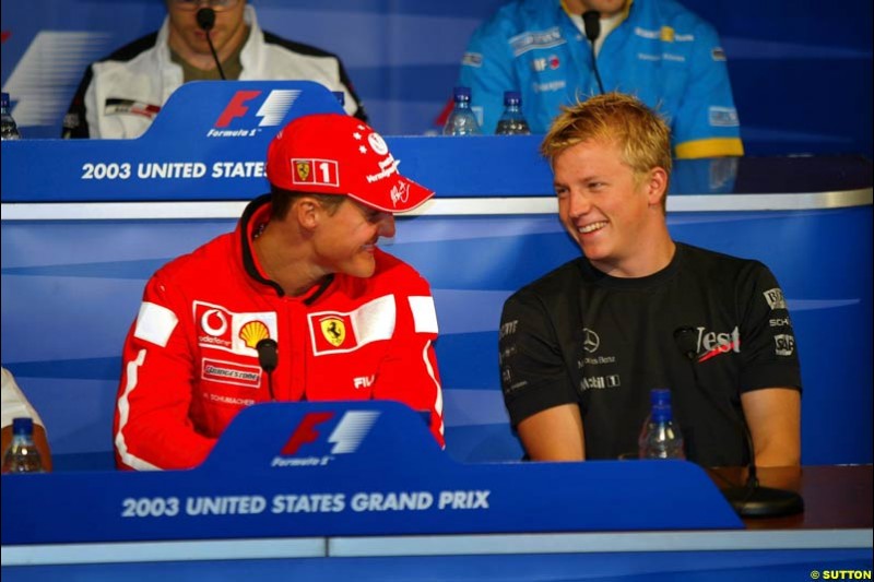 The Thursday Press Conference. United States GP, Indianapolis Motor Speeway. Thursday, September 25th 2003.
