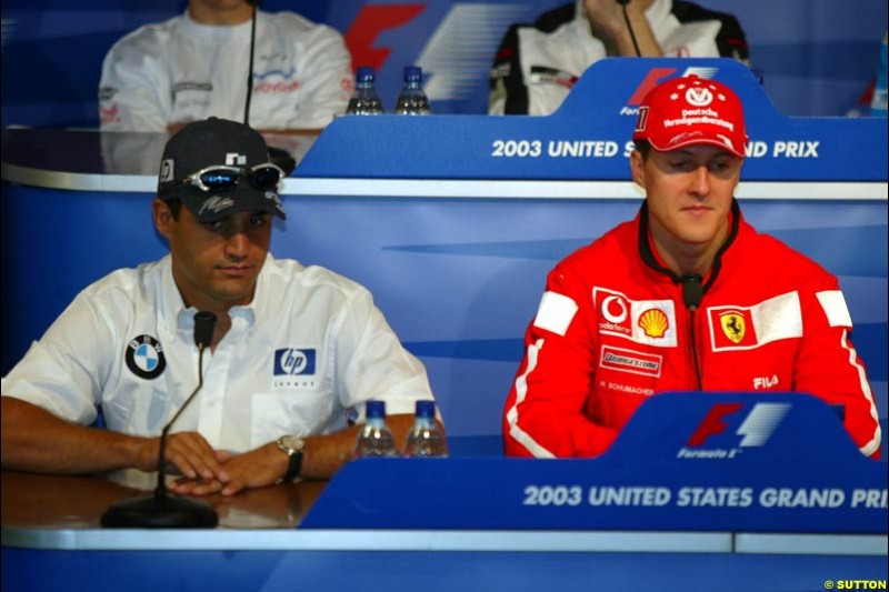 The Thursday Press Conference. United States GP, Indianapolis Motor Speeway. Thursday, September 25th 2003.
