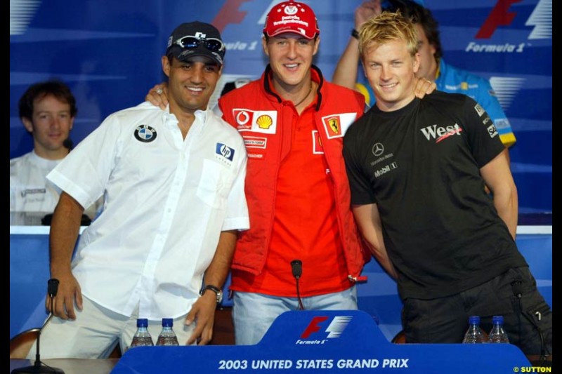 The Thursday Press Conference. United States GP, Indianapolis Motor Speeway. Thursday, September 25th 2003.
