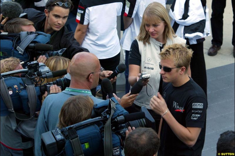 Kimi Raikkonen. United States GP, Indianapolis Motor Speeway. Thursday, September 25th 2003.
