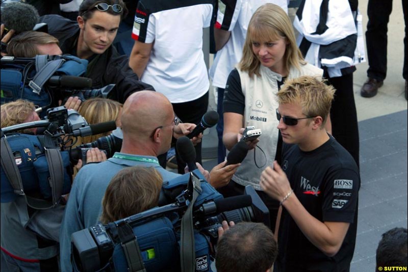 Kimi Raikkonen. United States GP, Indianapolis Motor Speeway. Thursday, September 25th 2003.
