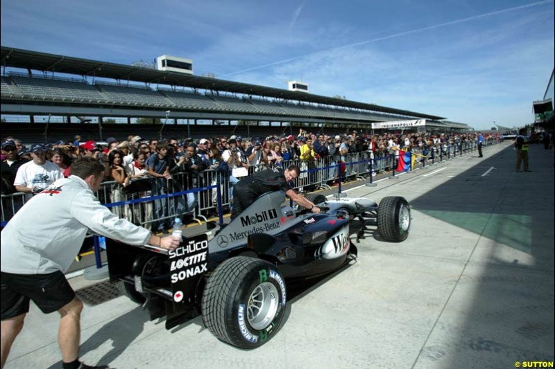 United States GP, Indianapolis Motor Speeway. Thursday, September 25th 2003.