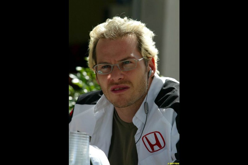 Jacques Villeneuve. United States GP, Indianapolis Motor Speeway. Thursday, September 25th 2003.