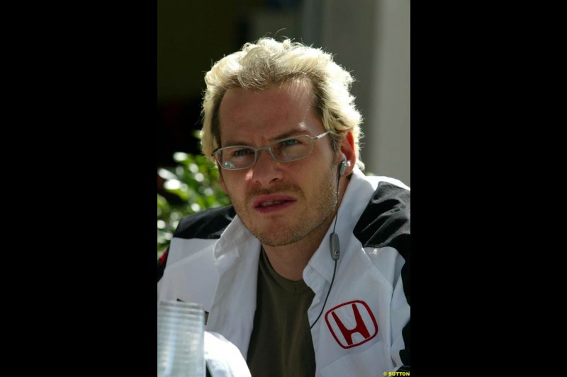 Jacques Villeneuve. United States GP, Indianapolis Motor Speeway. Thursday, September 25th 2003.
