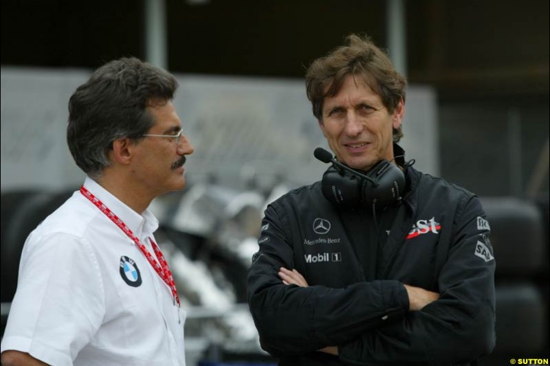 Mario Thiessen, BMW, with Mario Ilien, Ilmor. Japanese Grand Prix, Suzuka, Japan. Saturday, October 11th 2003.