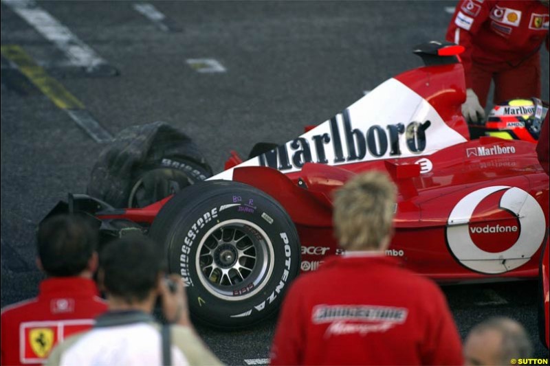 Winter F1 Testing, November 27th 2003, Barcelona, Spain.