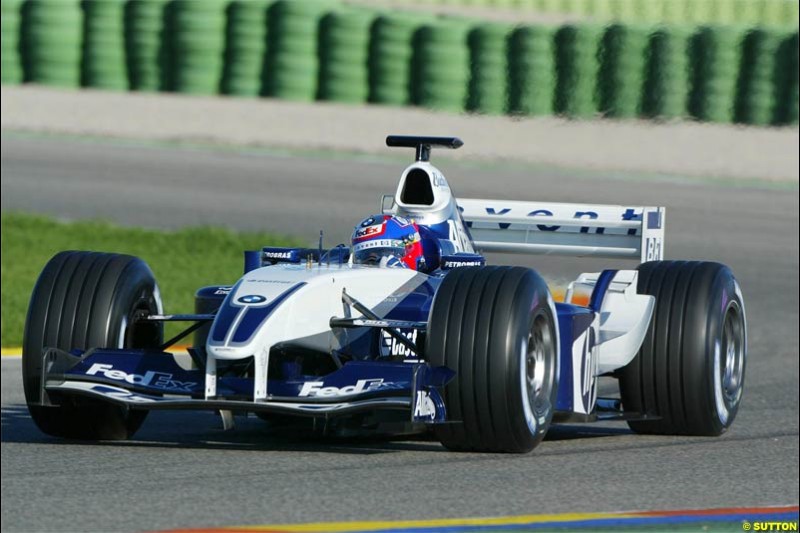 Marc Gene, Williams. Winter F1 Testing, November 26th 2003, Barcelona, Spain.
