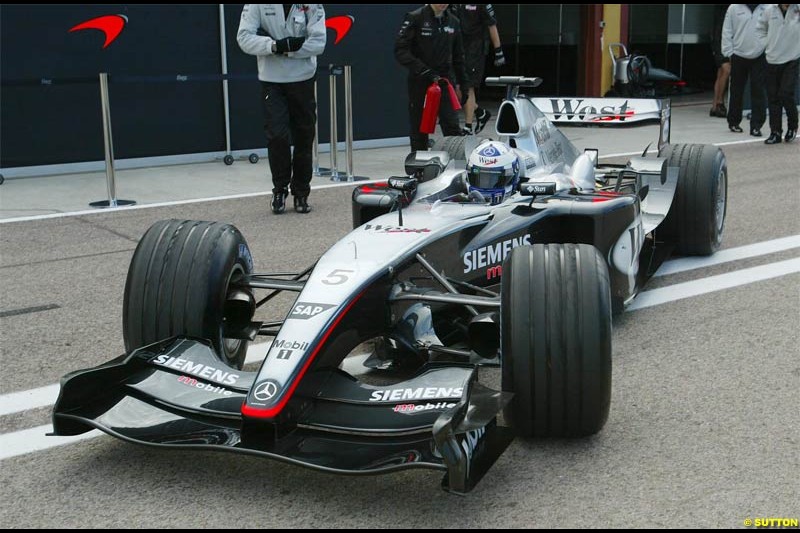 David Coulthard, McLaren. Winter F1 Testing, November 25th 2003, Valencia, Spain.