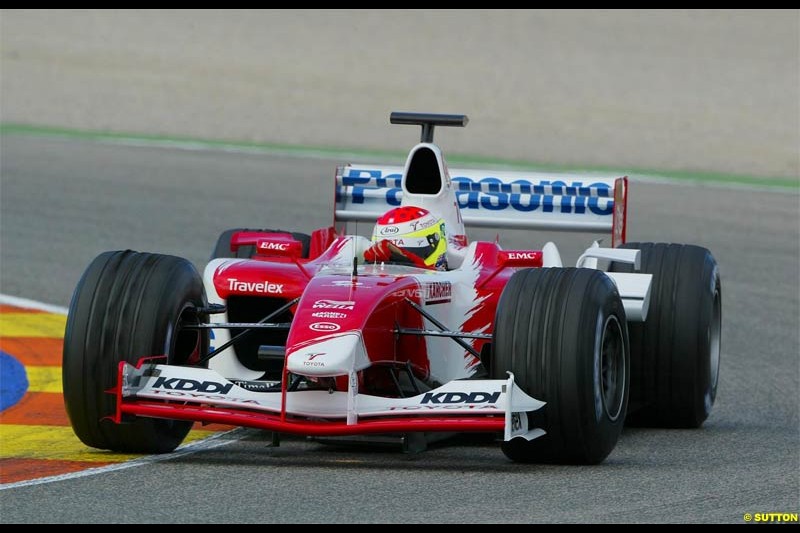 Ryan Briscoe, Toyota. Winter F1 Testing, November 25th 2003, Valencia, Spain.