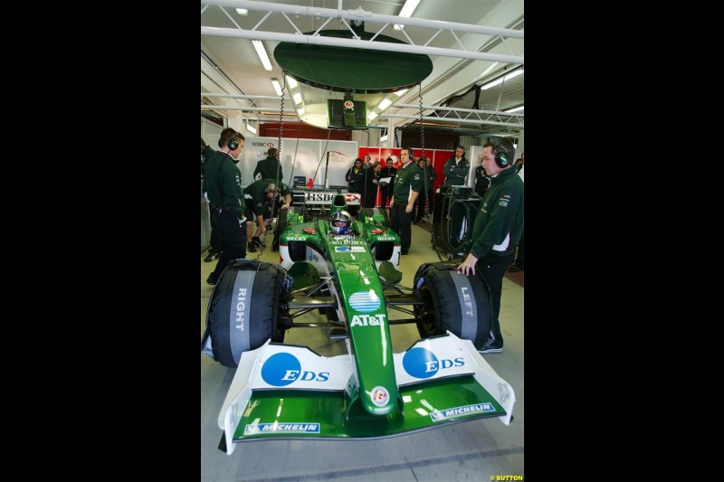 Christian Klien, Jaguar. Winter F1 Testing, November 25th 2003, Valencia, Spain.