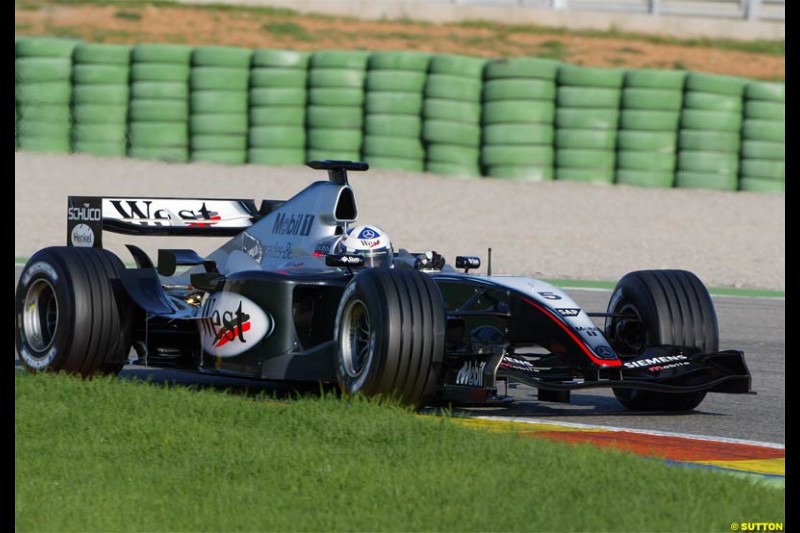 David Coulthard, McLaren. Winter F1 Testing, November 25th 2003, Valencia, Spain.