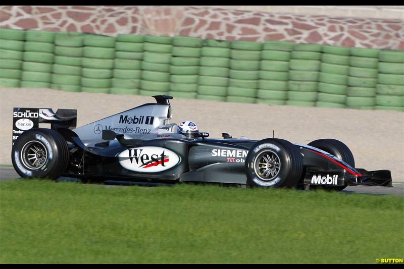 David Coulthard, McLaren. Winter F1 Testing, November 25th 2003, Valencia, Spain.