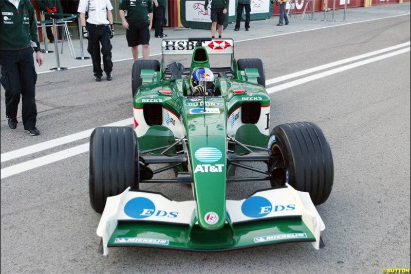 Christian Klien, Jaguar. Winter F1 Testing, November 25th 2003, Valencia, Spain.