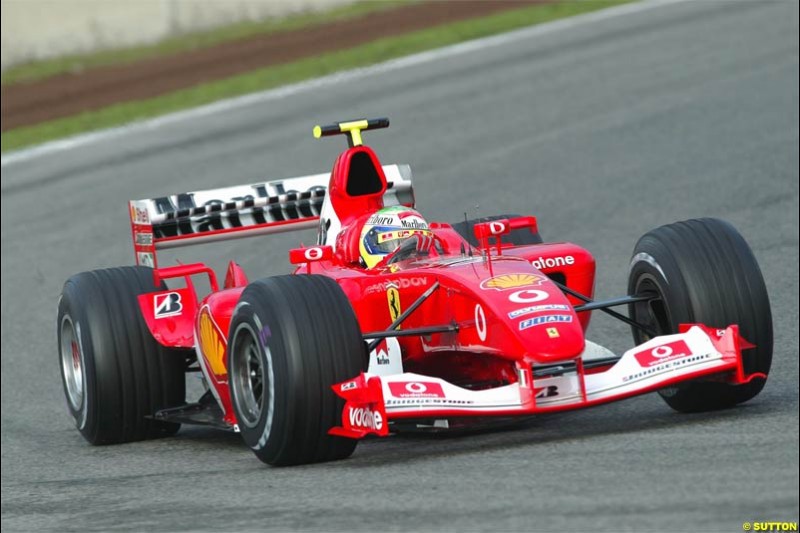 Felipe Massa, Ferrari. Winter F1 Testing, November 25th 2003, Barcelona, Spain.