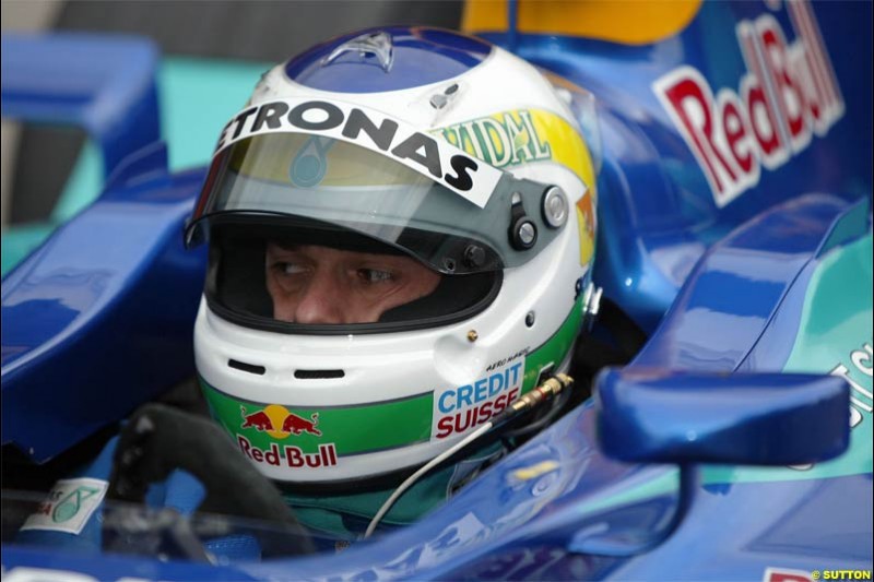 Giancarlo Fisichella, Sauber. Winter F1 Testing, November 25th 2003, Barcelona, Spain.