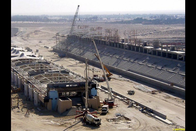 Construction Work at the Bahrain International Circuit, Bahrain, November 2003.