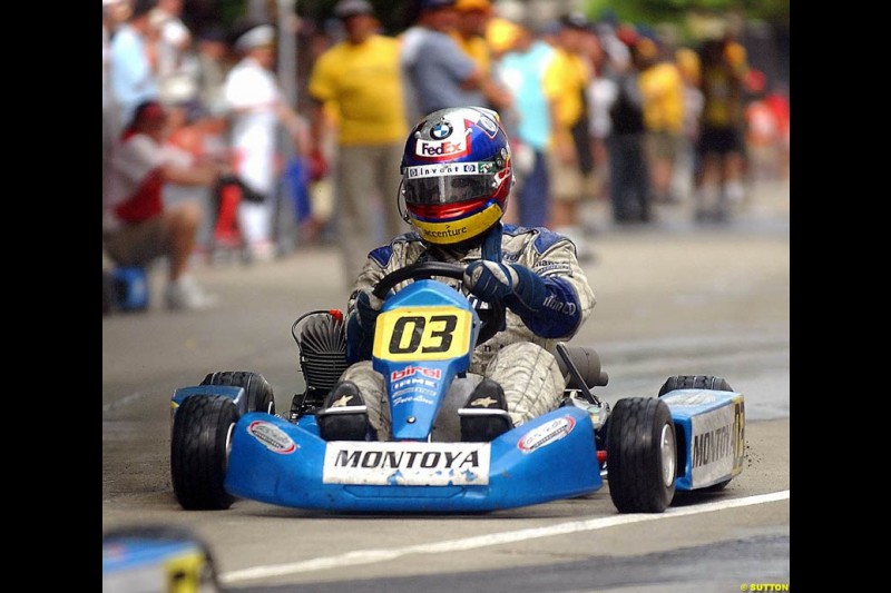 The Formula Smiles Foundation is headed by Juan Pablo Montoya and his wife Connie in partnership with Easykart Colombia. The event helped to raise funds to aid children in need in Colombia. Carrera De Estrellas Formula Smiles Foundation Karting, Cartegna, Colombia, 15 November 2003.