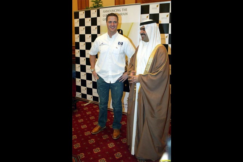 Ralf Schumacher visits Bahrain. December 2003.