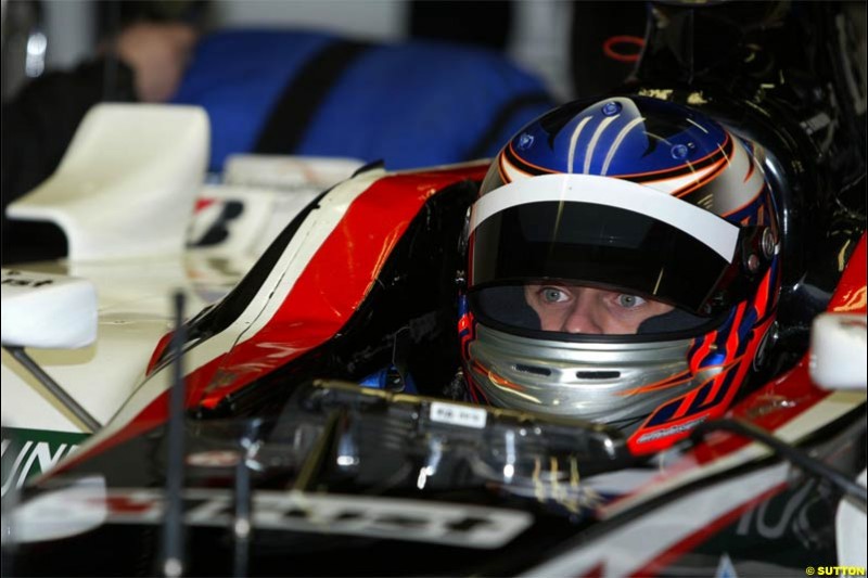 Minardi testing at Vallelunga, Italy. December 11th 2003.