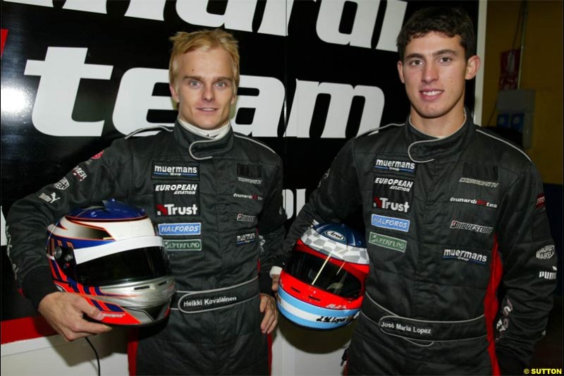 Minardi testing at Vallelunga, Italy. December 11th 2003.