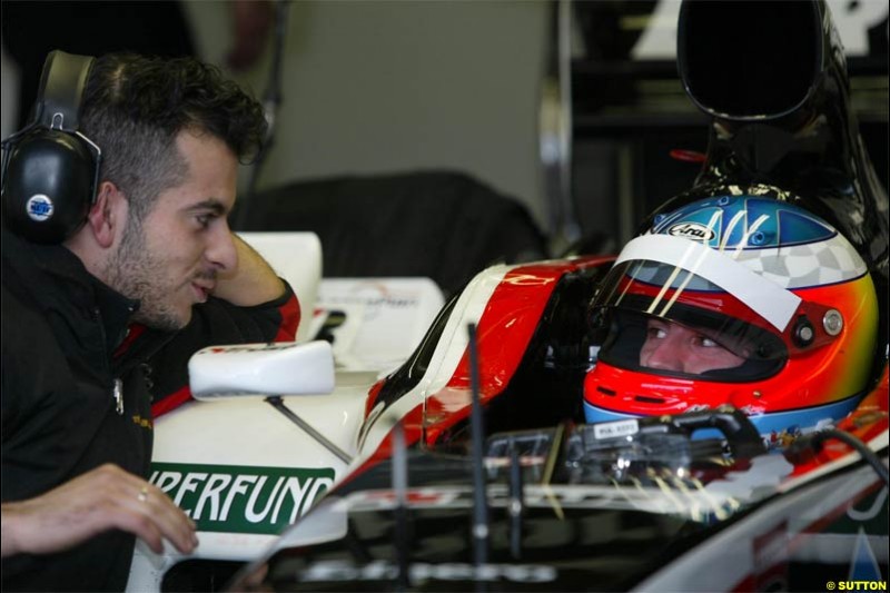 Minardi testing at Vallelunga, Italy. December 11th 2003.
