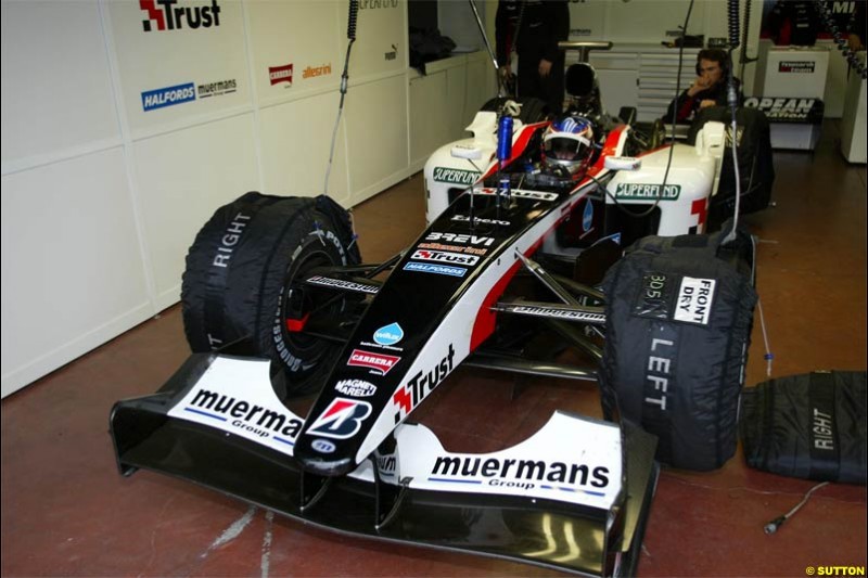 Minardi testing at Vallelunga, Italy. December 11th 2003.