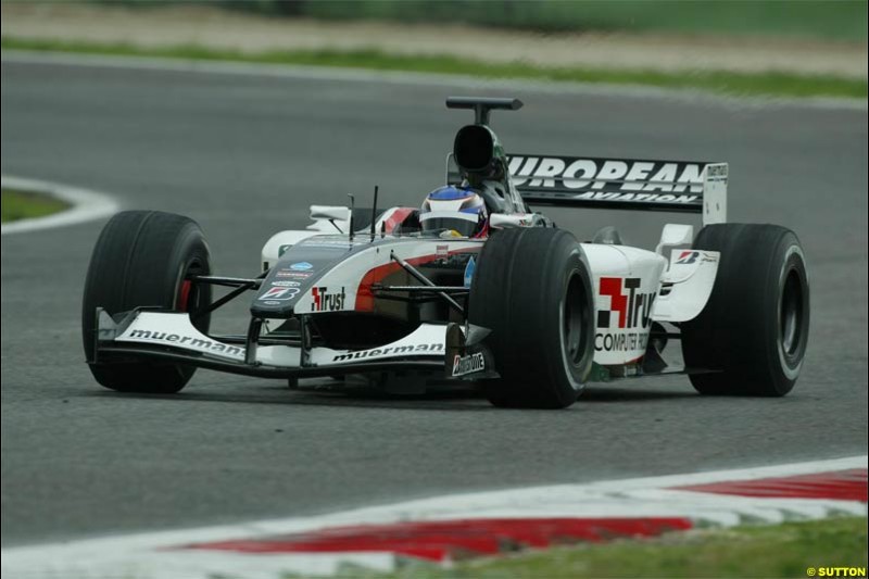 Minardi testing at Vallelunga, Italy. December 11th 2003.