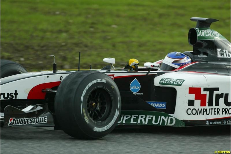 Minardi testing at Vallelunga, Italy. December 11th 2003.
