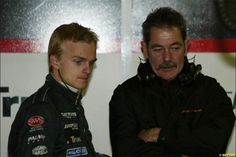 Minardi testing at Vallelunga, Italy. December 11th 2003.
