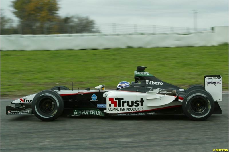 Minardi testing at Vallelunga, Italy. December 11th 2003.
