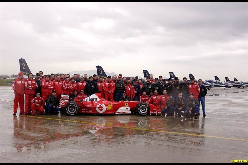 Michael Schumacher Versus Eurofighter, Italy, Thursday 11 December 2003.
