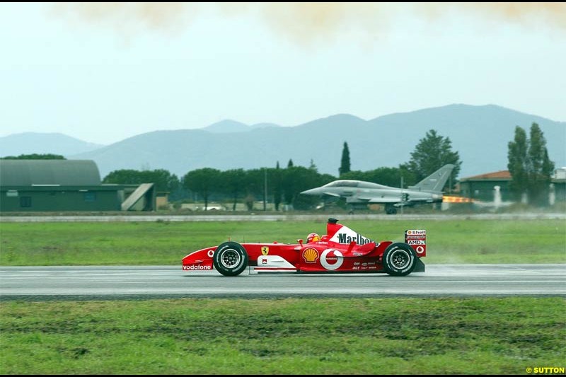 Michael Schumacher Versus Eurofighter, Italy, Thursday 11 December 2003.