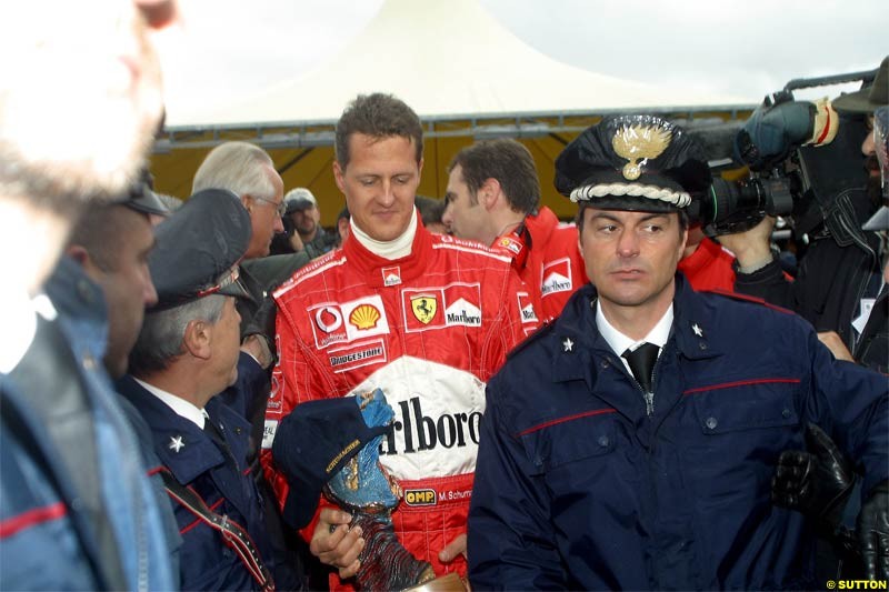 Michael Schumacher Versus Eurofighter, Italy, Thursday 11 December 2003.
