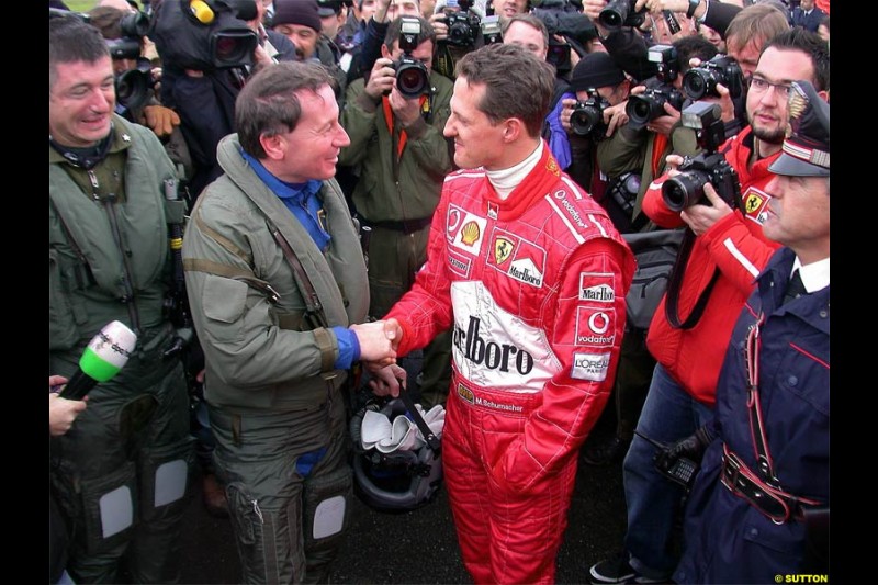 Michael Schumacher Versus Eurofighter, Italy, Thursday 11 December 2003.
