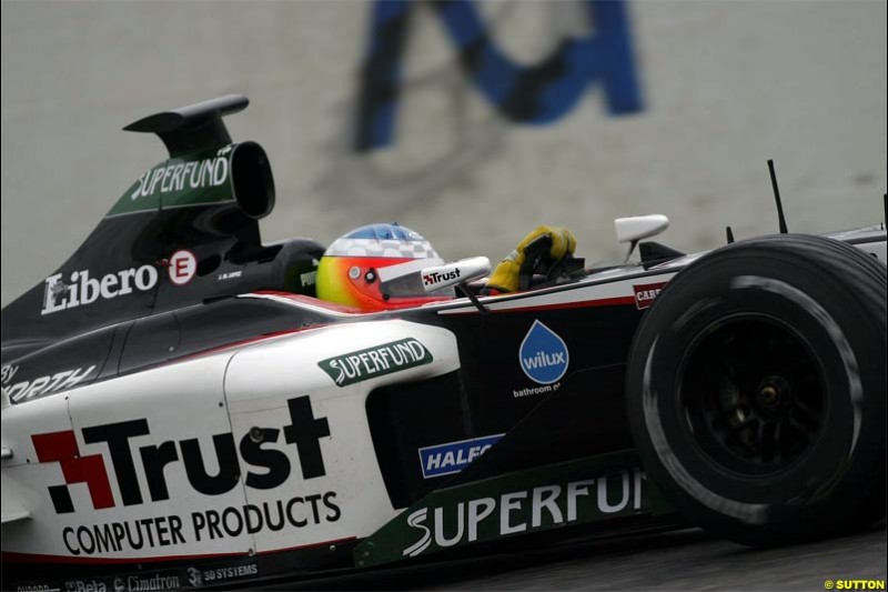 Minardi testing at Vallelunga, Italy. December 10th 2003.