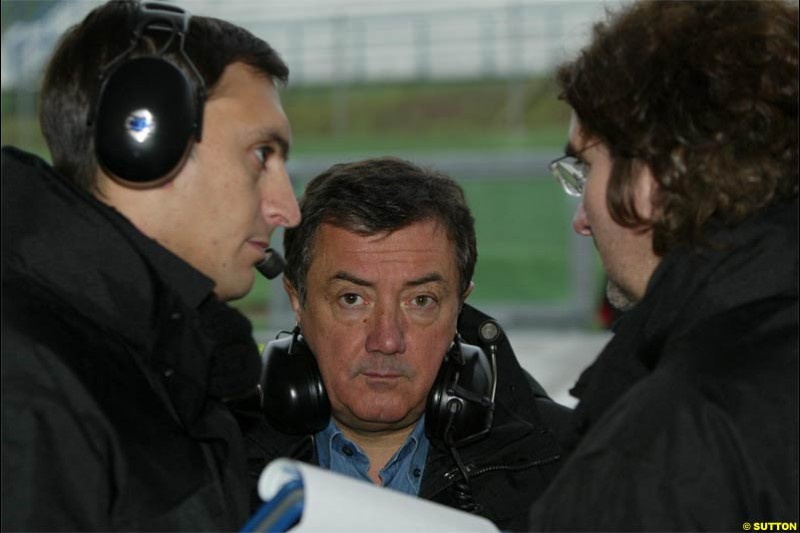 Minardi testing at Vallelunga, Italy. December 10th 2003.