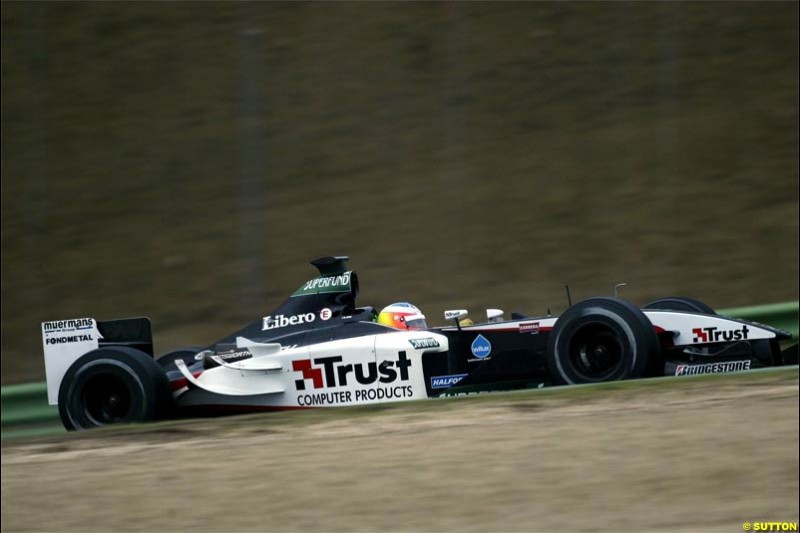 Minardi testing at Vallelunga, Italy. December 10th 2003.