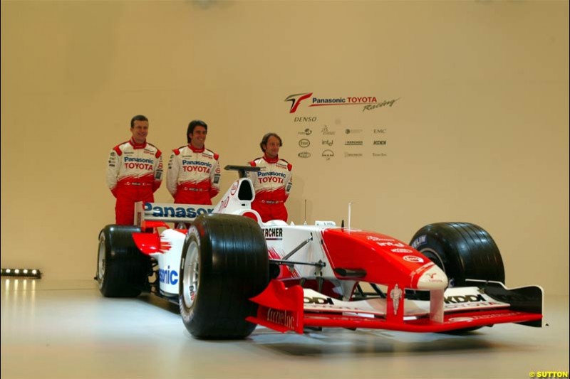 Toyota Racing TF104 Launch at Cologne, Germany. January 17th, 2004.
