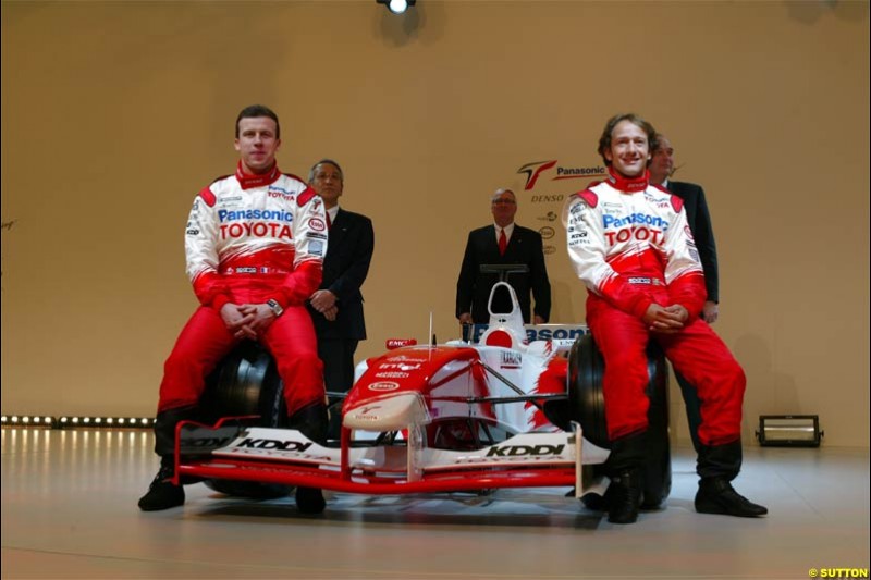 Toyota Racing TF104 Launch at Cologne, Germany. January 17th, 2004.
