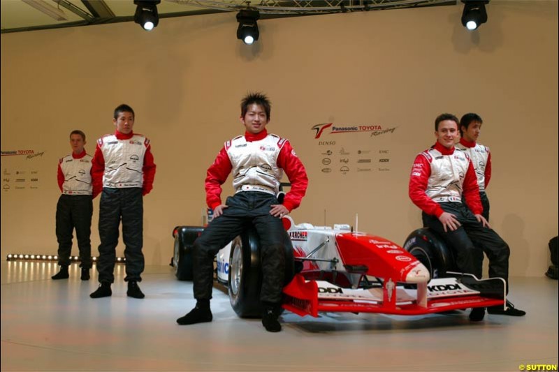 Toyota Racing TF104 Launch at Cologne, Germany. January 17th, 2004.