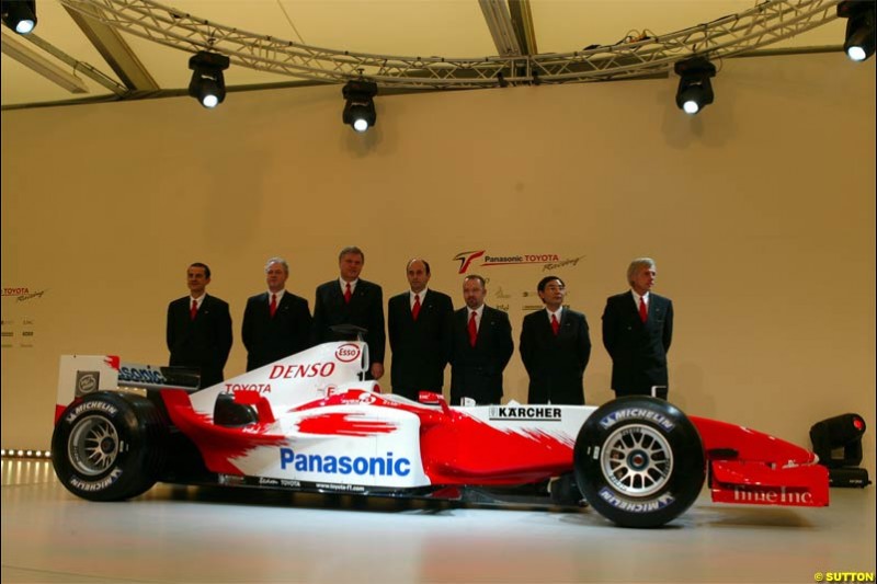 Toyota Racing TF104 Launch at Cologne, Germany. January 17th, 2004.
