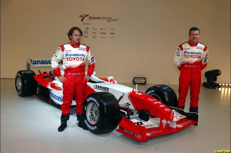 Toyota Racing TF104 Launch at Cologne, Germany. January 17th, 2004.
