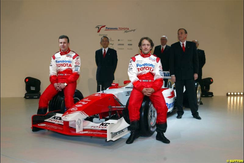 Toyota Racing TF104 Launch at Cologne, Germany. January 17th, 2004.