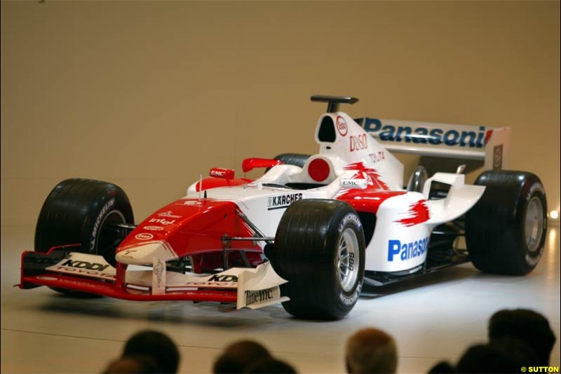 Toyota Racing TF104 Launch at Cologne, Germany. January 17th, 2004.