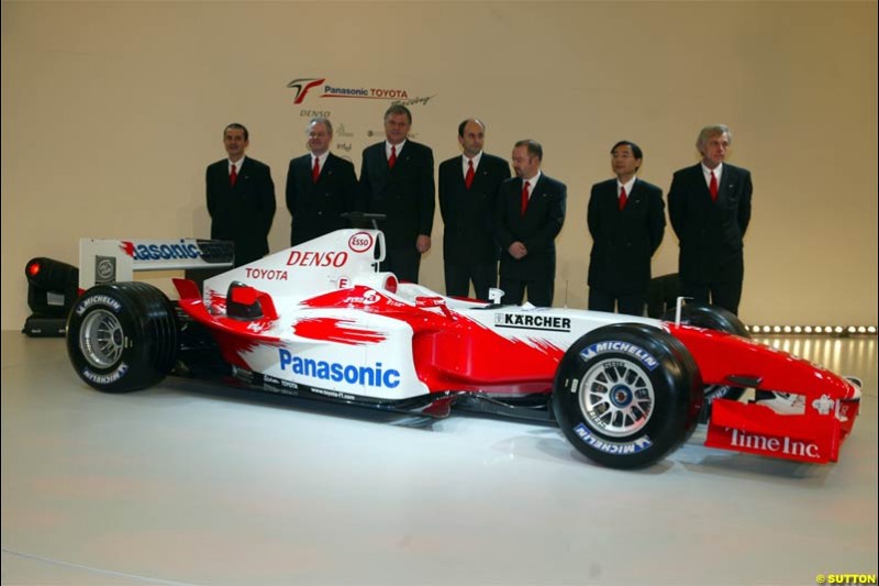 Toyota Racing TF104 Launch at Cologne, Germany. January 17th, 2004.